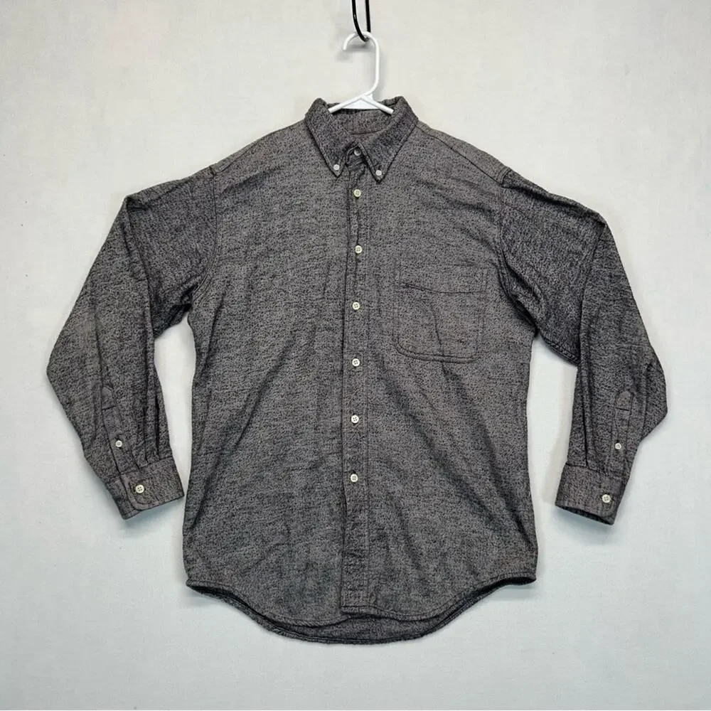 J. Crew Gray Button Down Men’s Small S Collared Long Sleeve 100% Cotton Pocket
